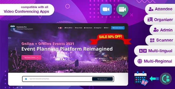 Eventmie Pro Online-Offline Event - Classes Ticket Selling - Management Multi-vendor Platform