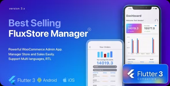 FluxStore Manager Vendor and Admin Flutter App for Woocommerce