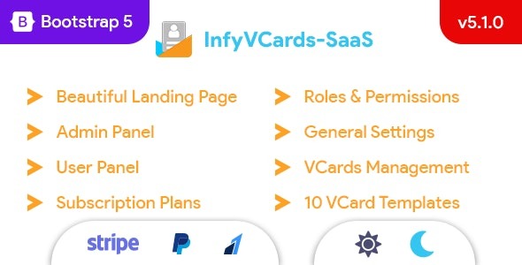 Infy VCards-SaaS - Multi User Digital Business Card Builder SaaS - VCards