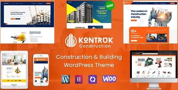 KonTruk Construction - Building Elementor WordPress Theme