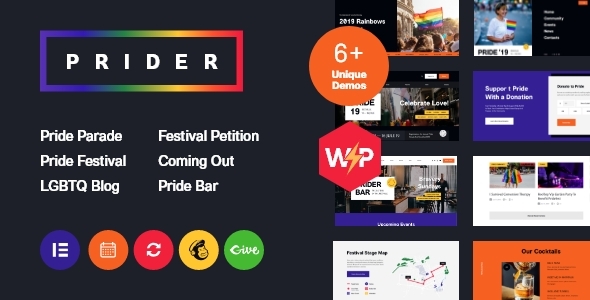 Prider - LGBT - Gay Rights Festival WordPress Theme + Bar