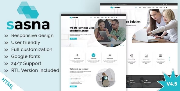 Sasna - Multipurpose Business HTML Template + RTL