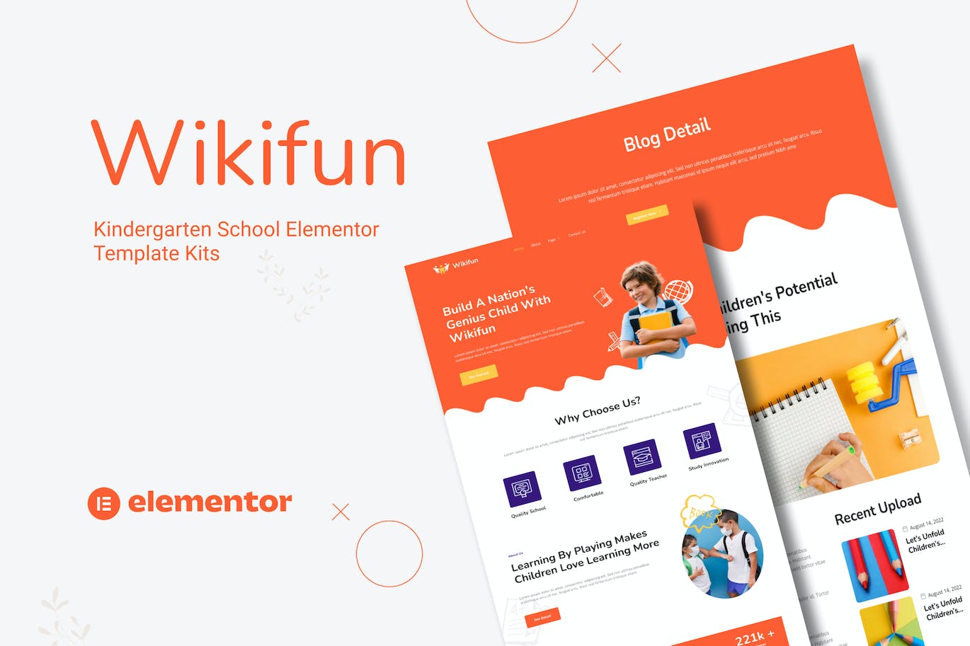 Wikifun - Kindergarten School Elementor Template Kit