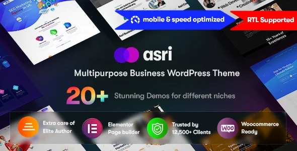 Asri One Page Multipurpose Business WordPress Theme