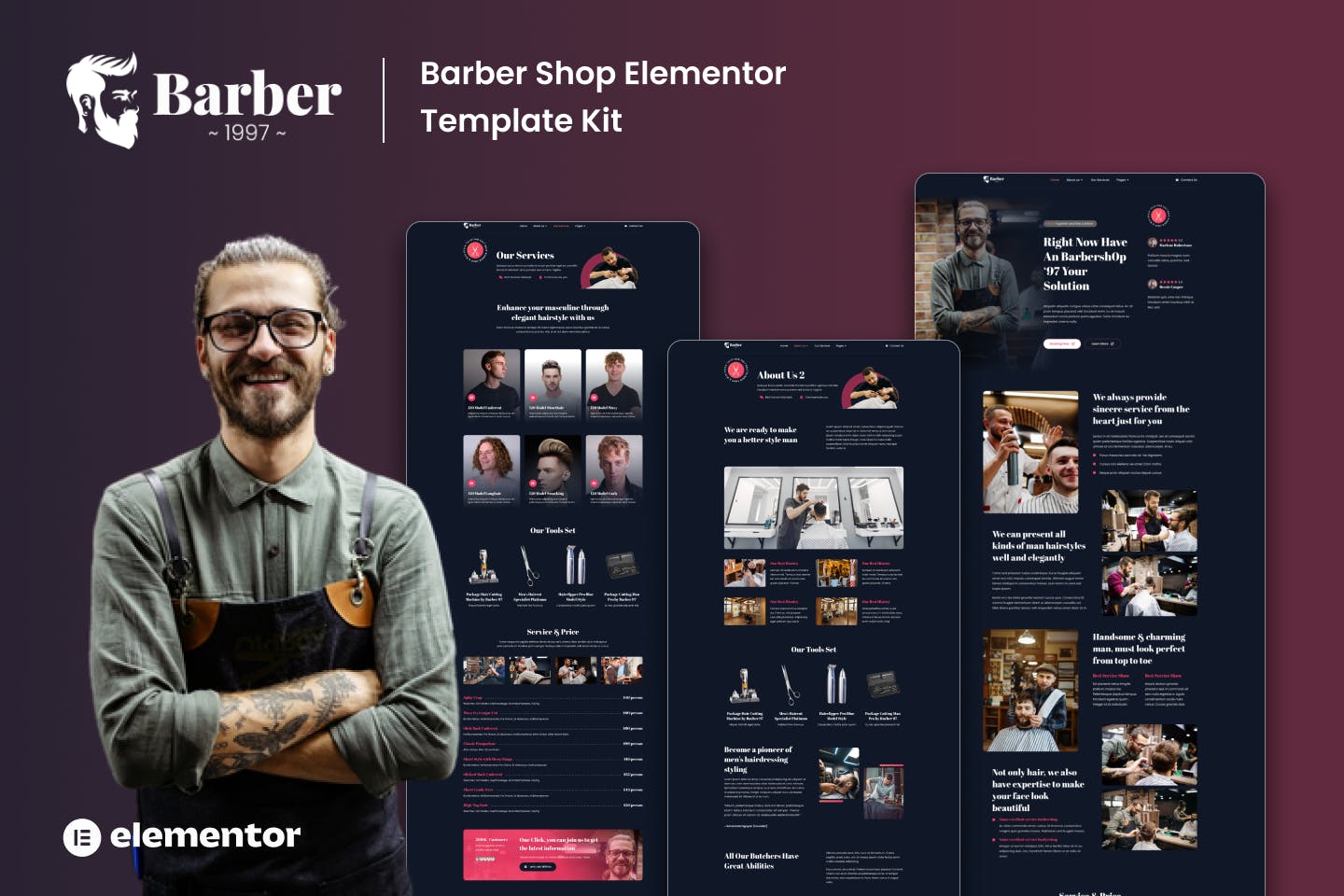 Barber - Barbershop Elementor Template Kits
