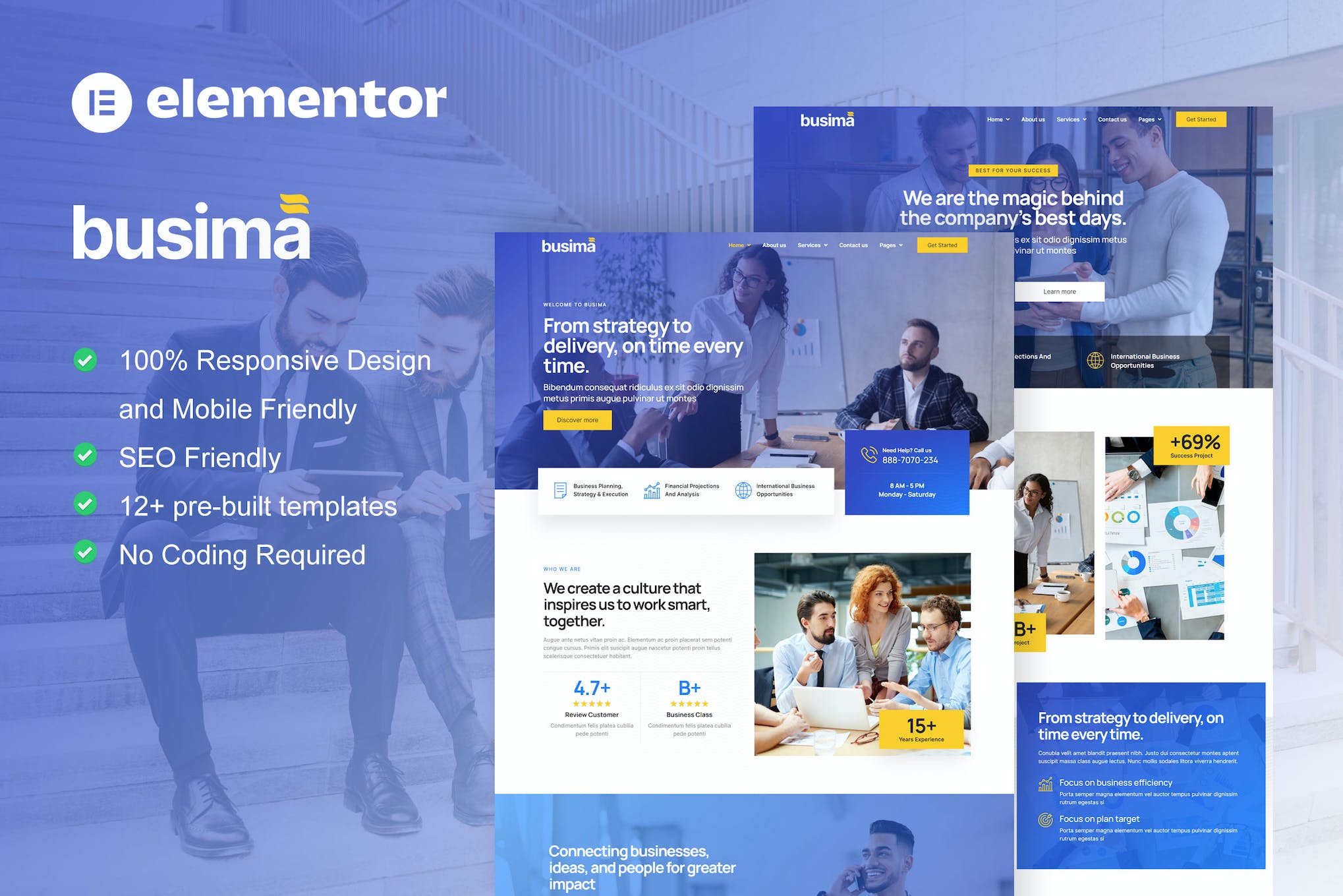 Busima - Business Consultant Elementor Template Kit