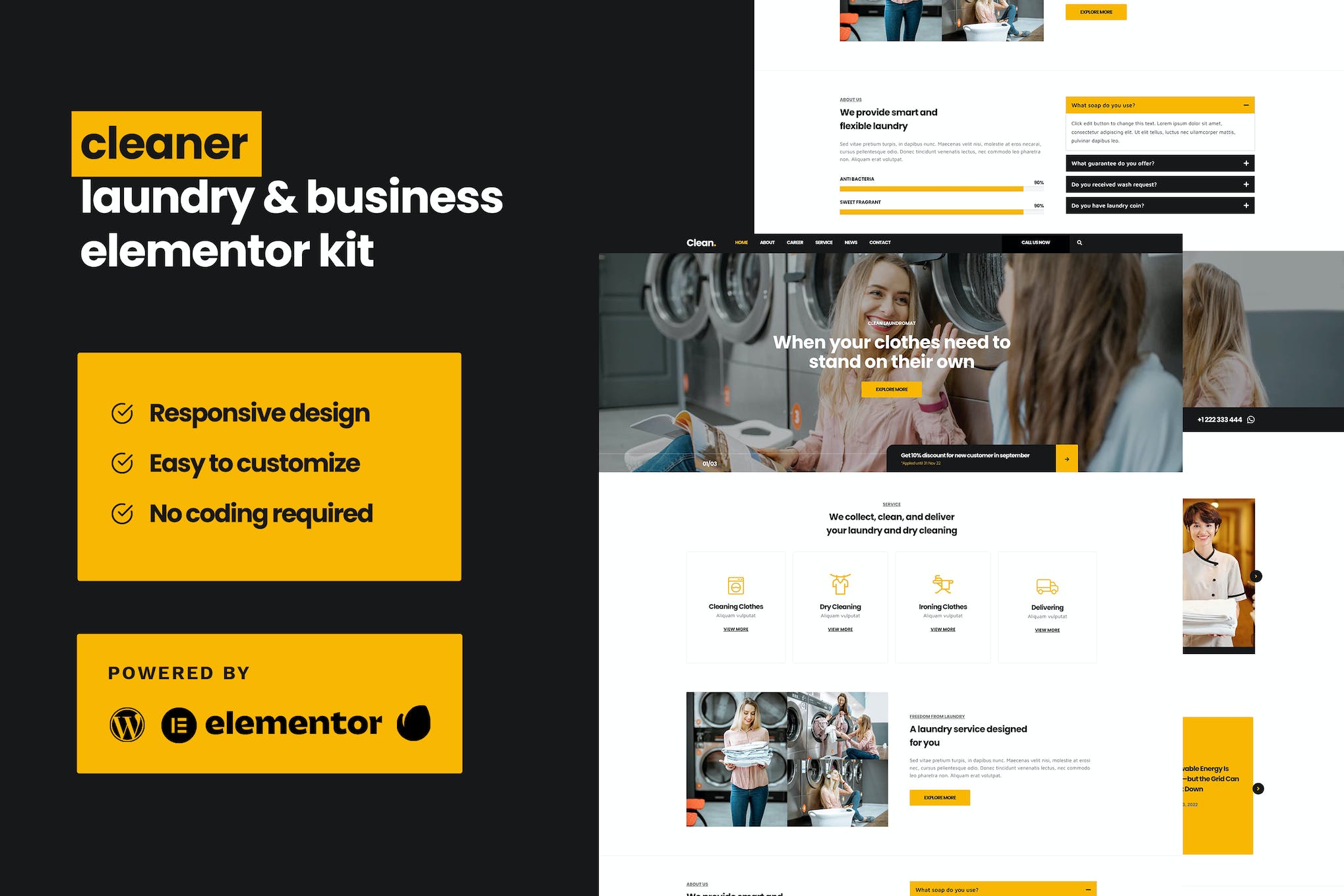 Cleaner - Laundry Business Elementor Template Kit