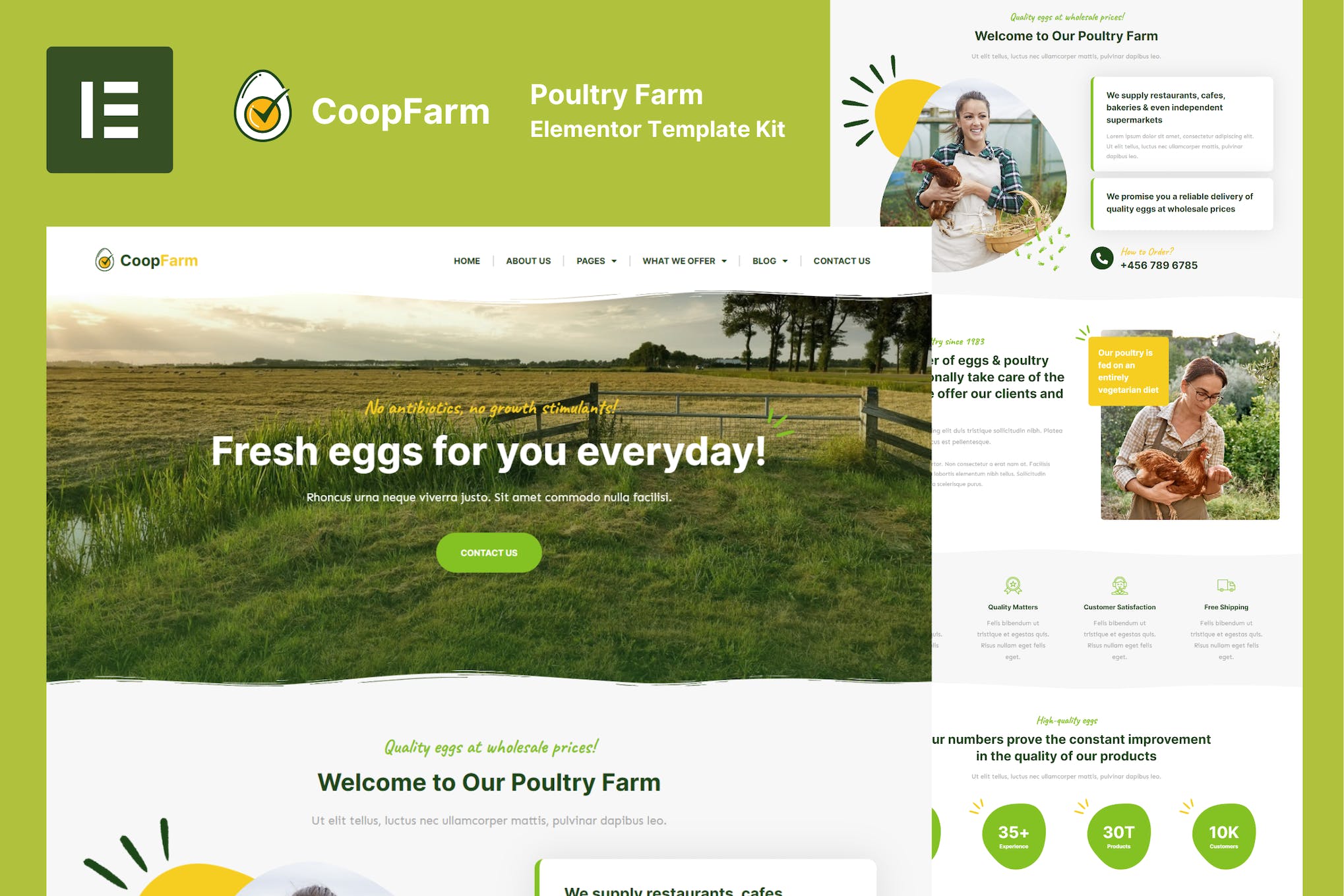 CoopFarm - Poultry Farm Elementor Pro Template Kit