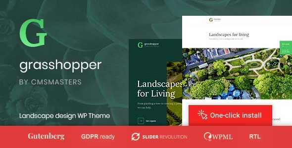 Grasshopper Landscape Design and Gardening Services WP Theme