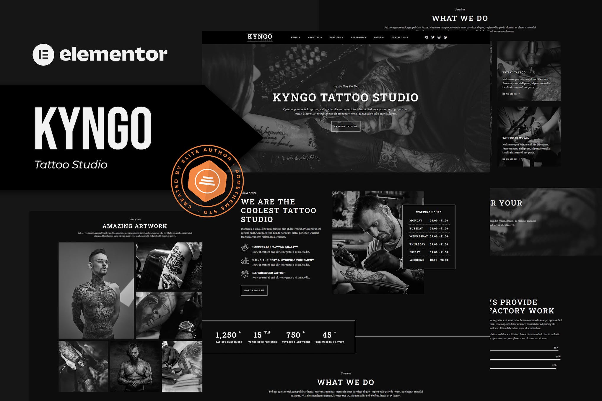 Kyngo - Tattoo Studio Elementor Template Kit