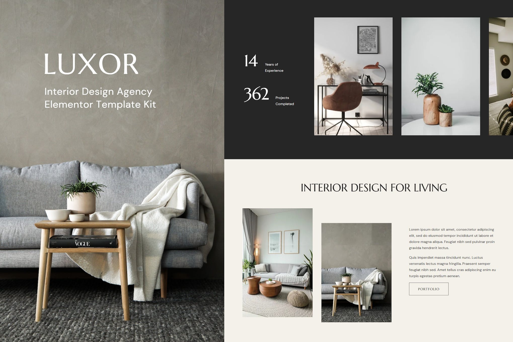 Luxor - Interior Design Agency Elementor Template Kit