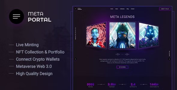 MetaPortal NFT Portfolio WordPress Theme