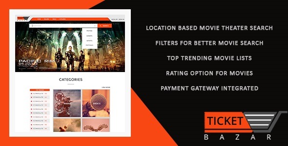 Online Movies Ticket Booking - Ticket Bazzar | PHP Scripts