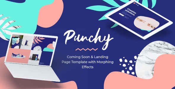 Punchy Coming Soon and Landing Page Template with Morphing Effects