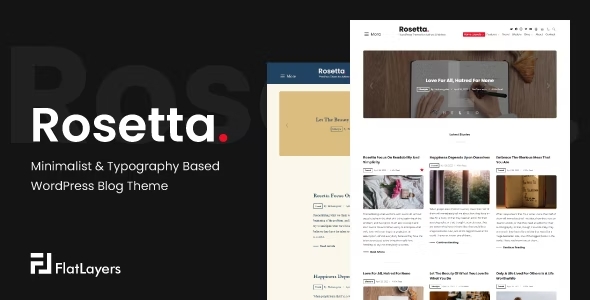 Rosetta - Minimalist - Typography Based WordPress Blog Theme
