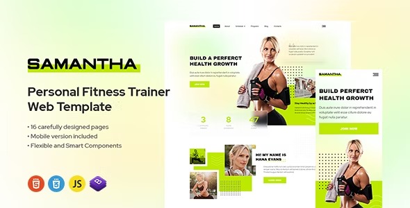 Samantha - Personal Trainer - Fitness Gym Template