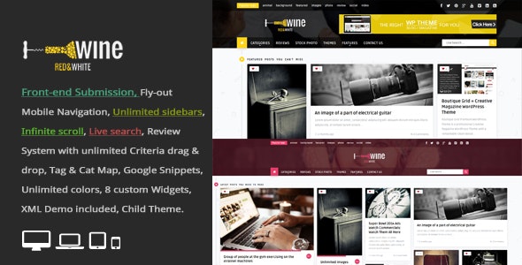 Wine Masonry - Review - Front-end Submission WordPress Theme