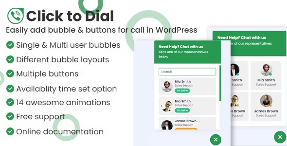 Click to dial - Direct call from website WordPress plugin