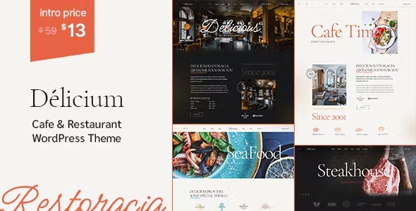 Delicium Restaurant - Cafe WordPress Theme