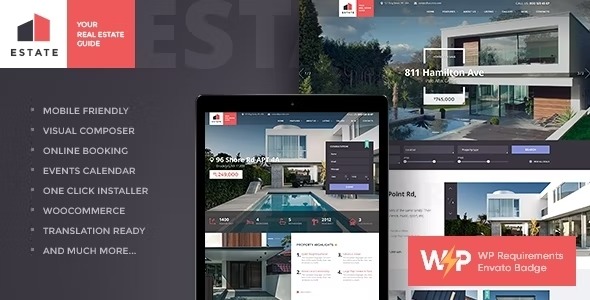 Estate - Property Sales - Rental WordPress Theme + RTL