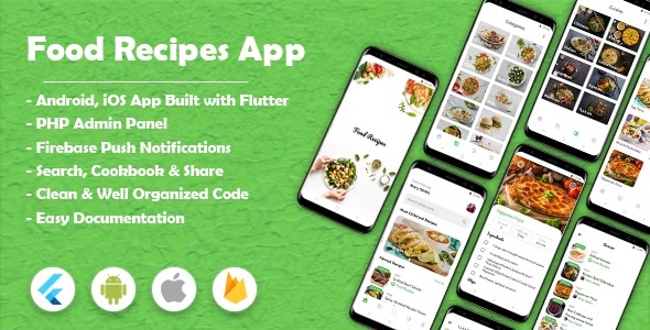 Food Recipes Flutter App (Android & iOS)