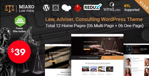 Miako - Lawyer - Law Firm WordPress Theme
