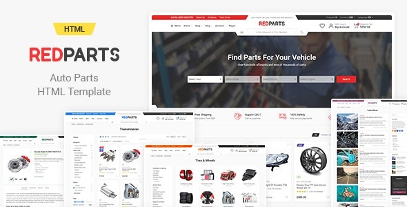 RedPartsAuto Parts HTML Template