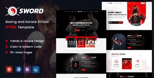 SWORD Mixed Boxing Martial Arts HTML Template