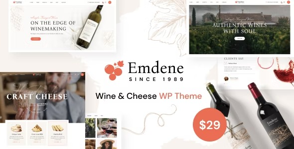 Emdene - Wine - Cheese WordPress Theme