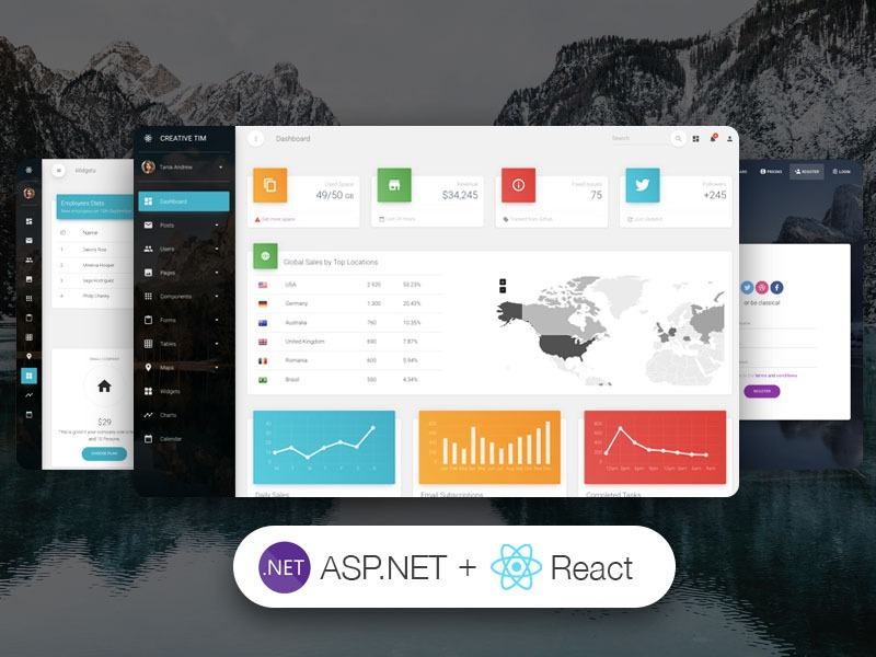 Material Dashboard PRO React Asp.net