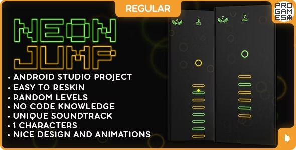 Neon Jump (REGULAR) - ANDROID - BUILDBOX CLASSIC game