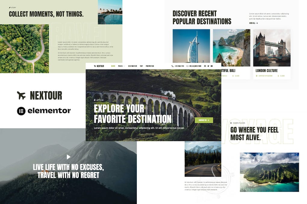 Nextour - Tour Guide & Travel Agency Elementor Template Kit