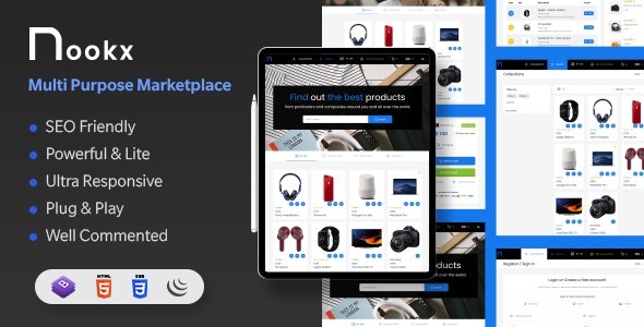 Nookx Multipurpose Buy - Sell - Digital Marketplace Bootstrap HTML Template with Admin Panel