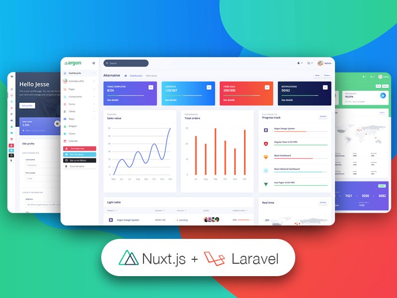 Nuxt Argon Dashboard PRO Laravel