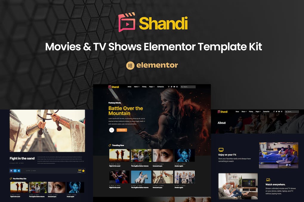 Shandi - Movies & TV Shows Elementor Template Kit
