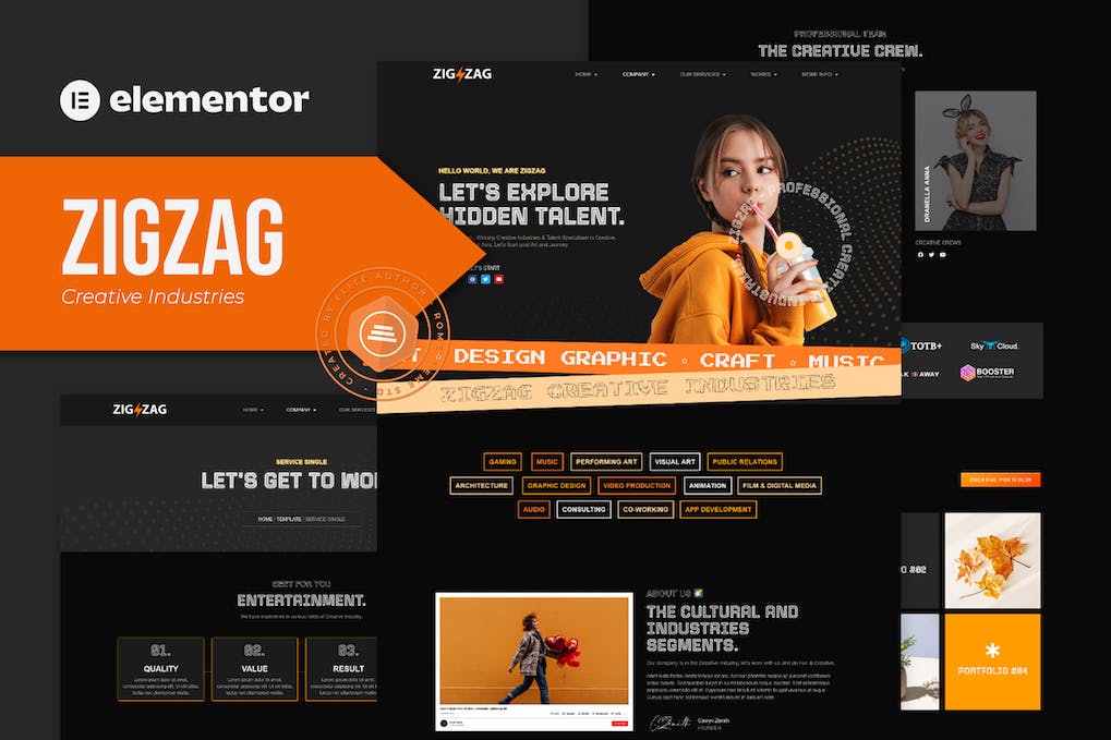 Zigzag - Creative Industries Elementor Template Kit