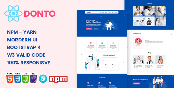 Donto - Dental Clinic & Medical React Template