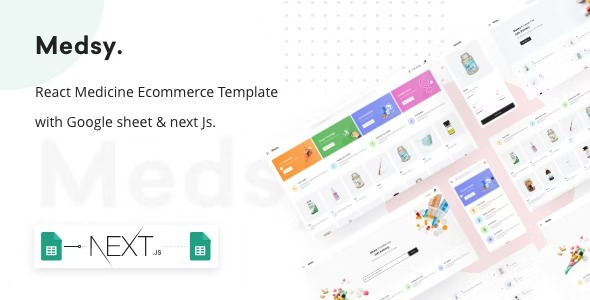 Medsy React Medicine Ecommerce Template with Google sheet - Next JS