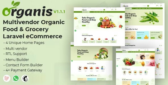Organis - Multivendor Organic Food - Grocery Laravel eCommerce