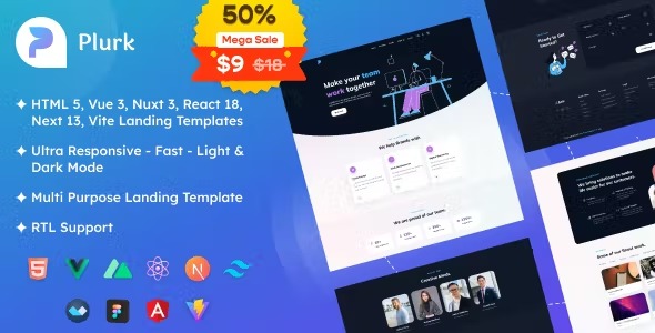 Plurk - Tailwind CSS Multipurpose Landing Templates