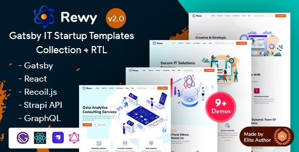 Rewy - Gatsby React IT Startup - Technology Template