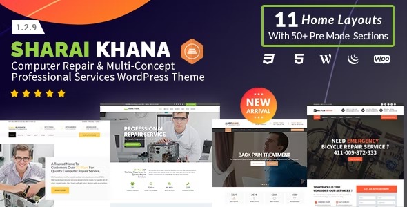 Sharai Khana Computer Repair - Multi-Concept Professional Services WordPress Theme