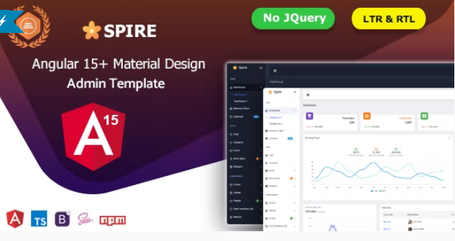 Spire January - Angular+ Material Design Admin Dashboard Template