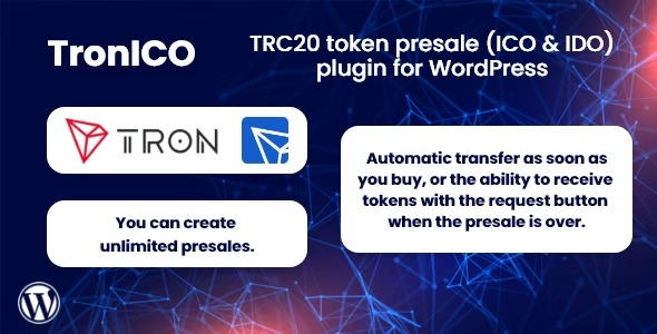 TronICO - TRC token presale (ICO - IDO) plugin for WordPress