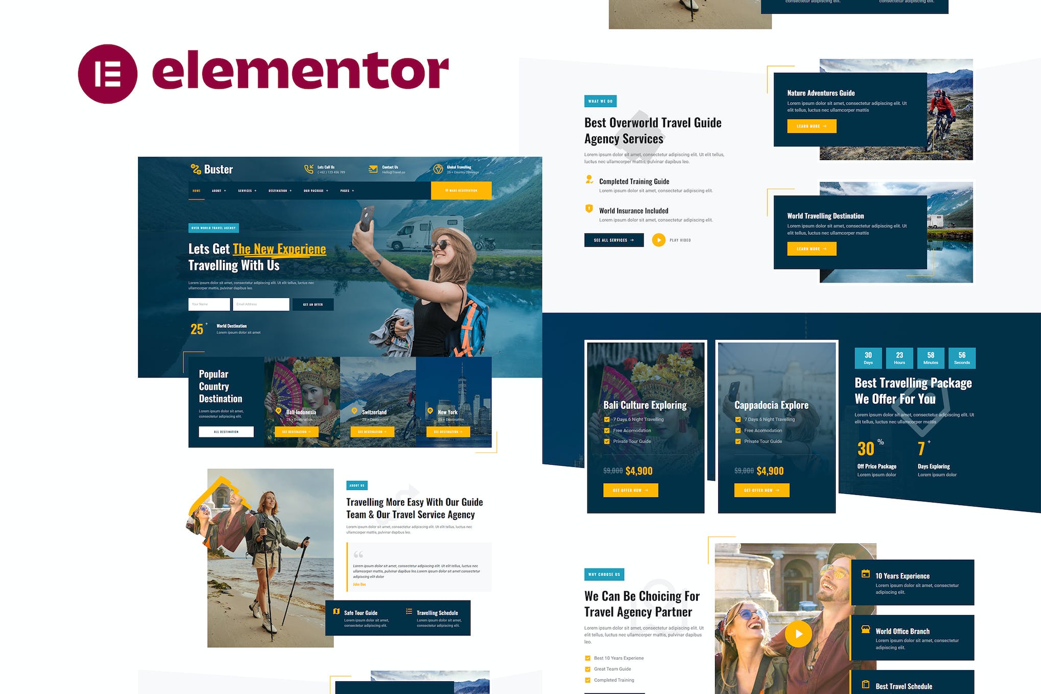 Buster - Tour Guide & Travel Agency Elementor Pro Template Kit