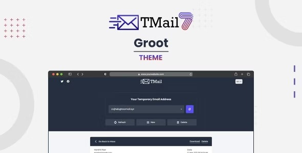 Groot Theme for TMail - Multi Domain Temporary Email System