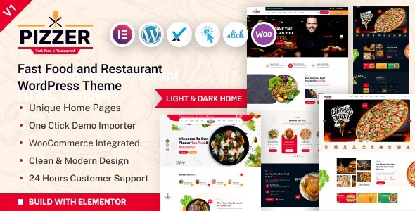 Pizzer - Fast Food - Restaurant WordPress Theme
