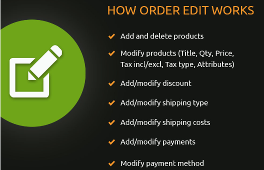 PrestaShop Order Edit - Change and Modify existing order