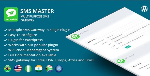SMSmaster - Multipurpose SMS Gateway for WordPress