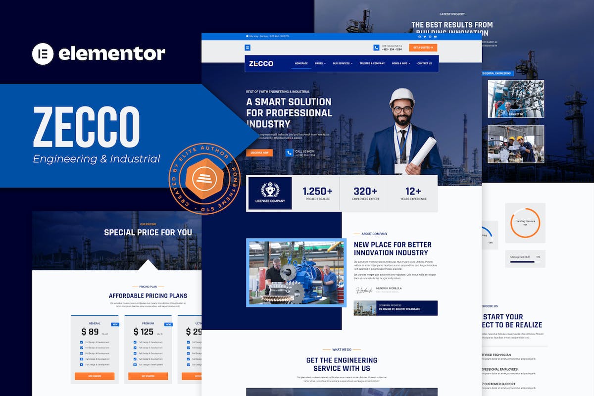 Zecco - Engineering & Industrial Company Elementor Template Kit